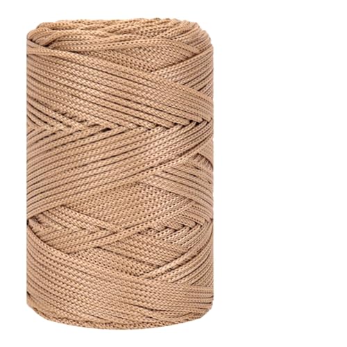 Rope Garn 3mm X 225m Zum Häkeln Makramee Taschen Baumwollschnur Polyester Bäckergarn Baumwollkordel Macrame Cord Baumwollgarn Baumwollfaden Geflochten Textilgarn Körbe Easy Yarn (30,1 Stück) von ChongKuan