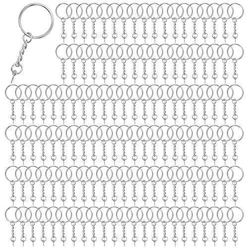 Chostky 150PCS Schlüsselanhängeringe, Keyrings Rohlinge Geteilter Schlüsselring mit offenen Gliederringen und Schraubösen Metallschlüsselanhänger Ringteile für Heimwerkerzubehör Zubehör von Chostky