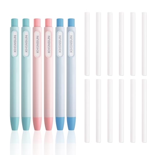 Chostky 6-Pcs Stift-Stil Radiergummi, einziehbare Radiergummi, Push Pull Design Gummiradiergummi mit 12-Pcs austauschbare Nachfüllungen für Schüler Kinder Schulbürobedarf Zeichnung Schreiben Malerei von Chostky