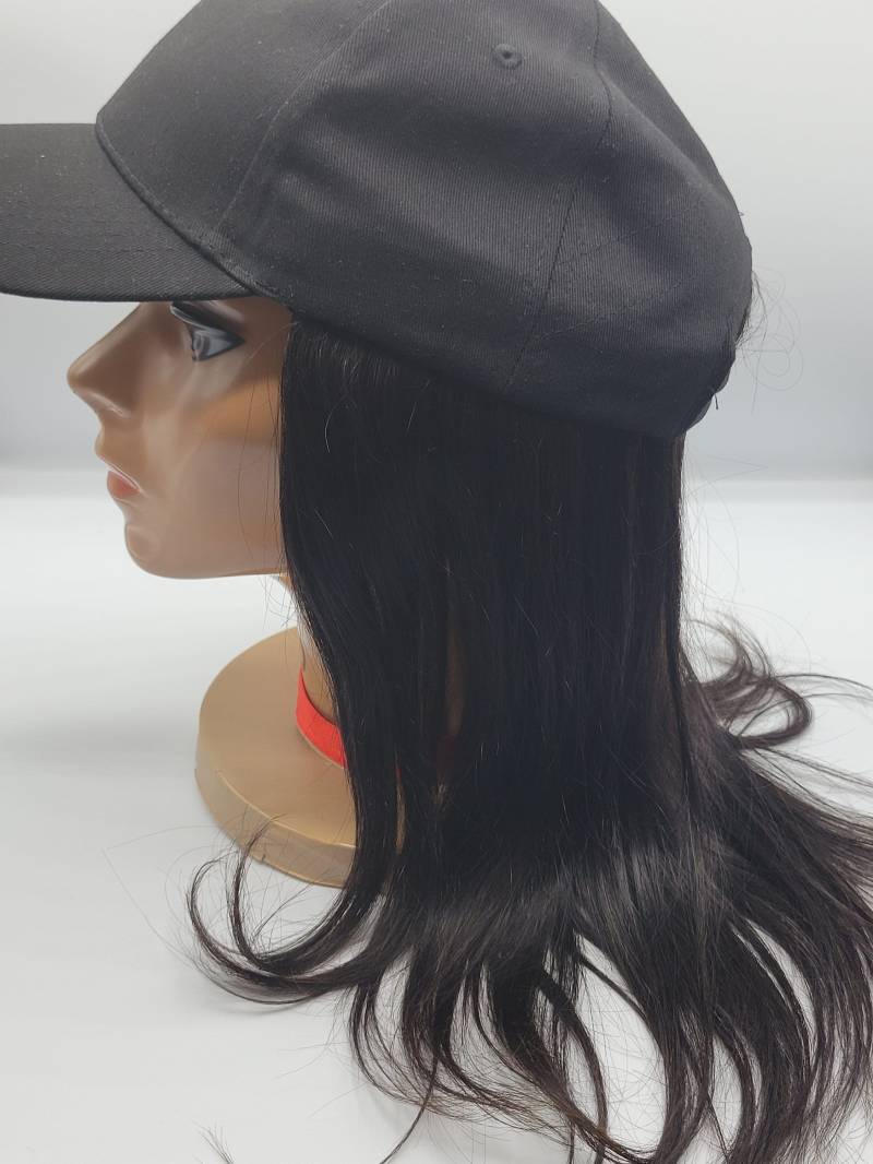 Schwarze Baseballkappe Perücken - Gerade von ChrisAnthonysRawHair