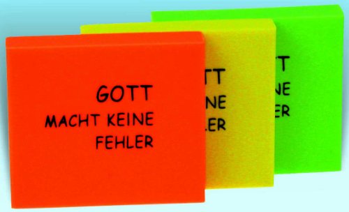 °°2034 Radiergummi GRÜN "Neon"; "Gott macht keine Fehler", 4,5 x 3,5 cm von Christliche Geschenkideen