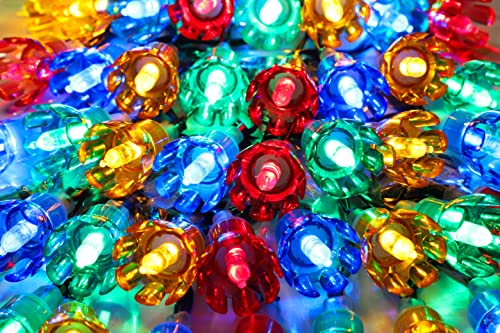 Christmas Concepts® 20 LED-Lichterkette, 2 m, Retro, mehrfarbig, Blütenblatt, batteriebetrieben, statische Weihnachtslichterkette, mit 30 cm langem Kabel von Christmas Concepts