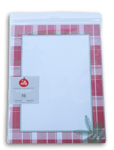 Weihnachts-Scrapbook-Papierblock-Stapel, 25 Blatt, 21,6 x 27,9 cm, Rot kariert, 21,6 x 27,9 cm von Christmas Crafts