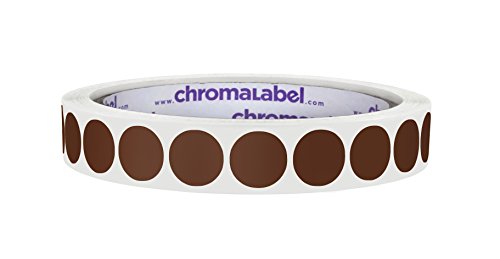 1/5,1 cm farblich gekennzeichnet Dot Etiketten | 1000/Rolle 1/2" Diameter Cocoa von ChromaLabel