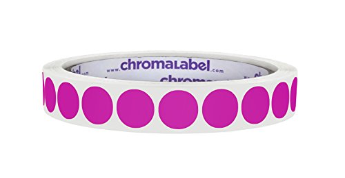 1/5,1 cm farblich gekennzeichnet Dot Etiketten | 1000/Rolle 1/2" Diameter Fluorescent Purple von ChromaLabel