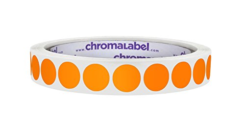 1/5,1 cm farblich gekennzeichnet Dot Etiketten | 1000/Rolle 1/2" Diameter Orange von ChromaLabel