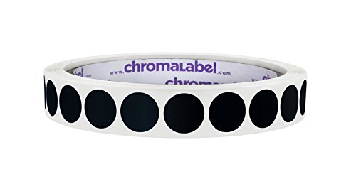 1/5,1 cm farblich gekennzeichnet Dot Etiketten | 1000/Rolle 1/2" Diameter schwarz von ChromaLabel