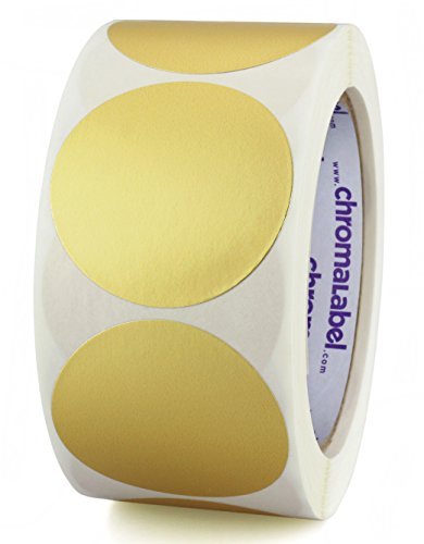 ChromaLabel - Klebepunkte zur Kennzeichnung - farbig - 5,1 cm (2“) Durchmesser - 500 Stück pro Rolle - Metallic-Goldfarben von ChromaLabel