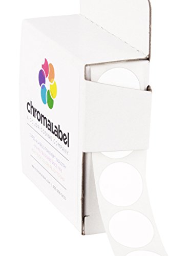 ChromaLabel - Klebepunkte zur Kennzeichnung - versehen mit Permanentkleber - farbig - 1,9 cm (3/4“) Durchmesser - 1000 Stück pro Spenderbox - Weiß von ChromaLabel