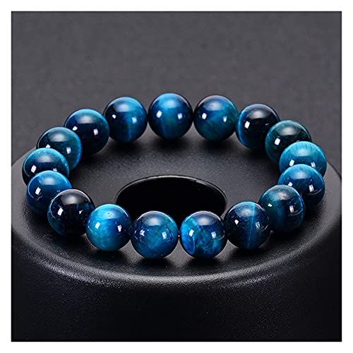 Chtom Armband perlen, 6mm 8mm 10mm Lake blau Tiger Augen perlen Armband männer naturstein braslet für Mann handgemachte lässig schmuck (Color : 6mm, Size : 19cm) von Chtom