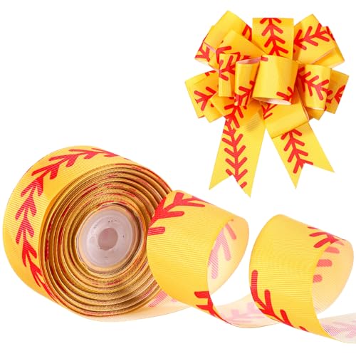 Chuangdi Softball-Druckband, 3,8 cm, 20 Meter, Ripsband, Weihnachtsband, Basteln für Haarschleifen, Stirnbänder, Basteln und Verpacken von Chuangdi