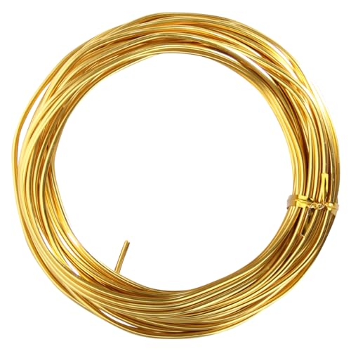 10 Meter Gold Aluminium Basteldraht, 10 Gauge 2.5mm Dicke Bildhauerei Draht, Armatur Draht für Bildhauerei, Biegsamer Metalldraht für die Herstellung von Puppen Skelett, DIY-Handwerk von Chudeng