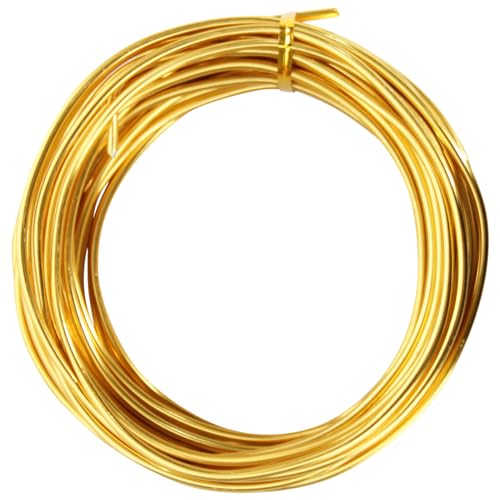 10 Meter Gold Aluminium Basteldraht, 9 Gauge 3mm Dicke Bildhauerei Draht, Armatur Draht für Bildhauerei, Biegsamer Metalldraht für die Herstellung von Puppen Skelett, DIY-Handwerk von Chudeng