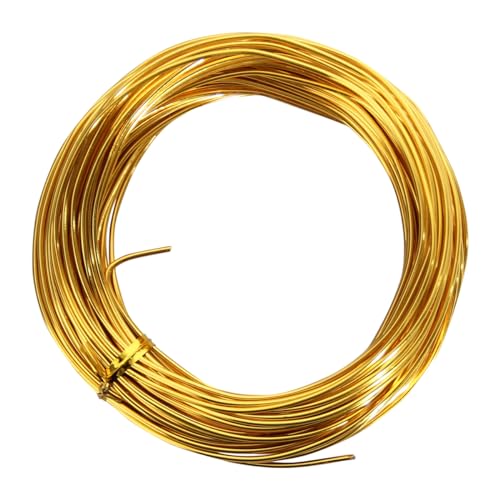 15.5 Meter Gold Aluminium Basteldraht, 16 Gauge 1.5mm Dicke Bildhauerei Draht, Armatur Draht für Bildhauerei, Biegsamer Metalldraht für die Herstellung von Puppen Skelett, DIY-Handwerk von Chudeng