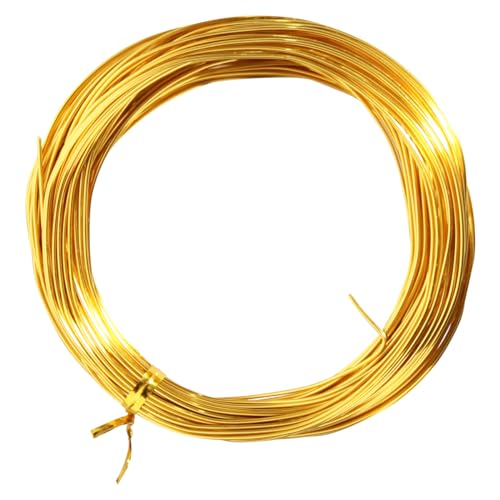 15.5 Meter Gold Aluminium Basteldraht, 18 Gauge 1mm Dicke Bildhauerei Draht, Armatur Draht für Bildhauerei, Biegsamer Metalldraht für die Herstellung von Puppen Skelett, DIY-Handwerk von Chudeng