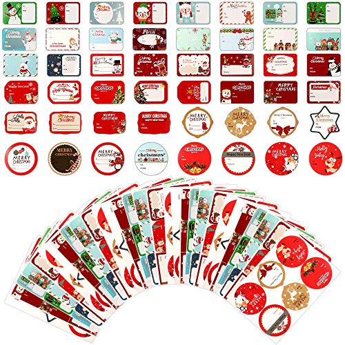 240 Stück Weihnachtsaufkleber Selbstklebend Zum Beschriften Aufkleber Tags Sticker Weihnachtssticker Etiketten Geschenkaufkleber Verpackung von Chudian