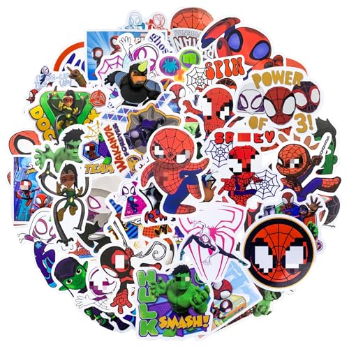 50 Stück Spider und Seine Freunde Sticker Kinder, and His Amazing Aufkleber Kinder, Sticker Set, Wasserdichte Kawaii Sticker für Scrapbook, Laptop, Skateboard, Auto von Chukua