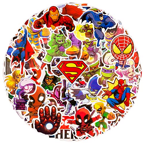 Chukua 100 Stück Avengers Sticker Kinder, Personalisierte Aufkleber Kinder, Anime Sticker Set, wasserdichte Superhelden Sticker, für Scrapbook, Laptop, Fotoalbum, Skateboard von Chukua