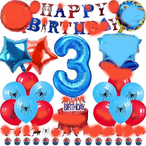 Spider Luftballon Geburtstag Deko 3 Jahre Jungen- Spider Girlande Geburtstagsdeko 3 Jahr Spider Ballon Deko 3. Geburtstag Folienballons Happy Birthday Banner Tortendeko für Kindergeburtstag Party Deko Spider Luftballon Geburtstag Deko 3 Jahre Jungen- Spider Girlande Geburtstagsdeko 3 Jahr Spider Ballon Deko 3. Geburtstag Folienballons Happy Birthday Banner Tortendeko für Kindergeburtstag Party Deko von Chukua