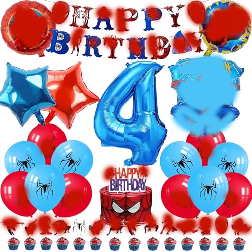 Spider Luftballon Geburtstag Deko 4 Jahre Jungen- Spider Girlande Geburtstagsdeko 4 Jahr Spider Ballon Deko 4. Geburtstag Folienballons Happy Birthday Banner Tortendeko für Kindergeburtstag Party Deko Spider Luftballon Geburtstag Deko 4 Jahre Jungen- Spider Girlande Geburtstagsdeko 4 Jahr Spider Ballon Deko 4. Geburtstag Folienballons Happy Birthday Banner Tortendeko für Kindergeburtstag Party Deko von Chukua