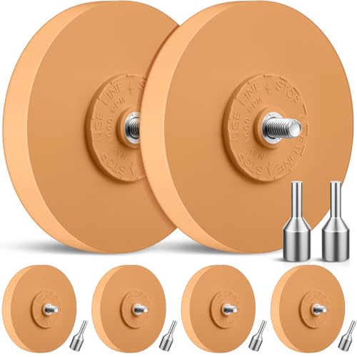 Chunful 6 Stück 10,2 cm Aufkleber-Entferner, Rad-Werkzeug-Set, Klebstoffentferner, Werkzeug mit Bohrdorn-Adapter, Aufkleber-Rad für Vinyl-Aufkleber, Klebebandrückstände für DIY-Auto-Garagenprojekte Chunful 6 Stück 10,2 cm Aufkleber-Entferner, Rad-Werkzeug-Set, Klebstoffentferner, Werkzeug mit Bohrdorn-Adapter, Aufkleber-Rad für Vinyl-Aufkleber, Klebebandrückstände für DIY-Auto-Garagenprojekte von Chunful