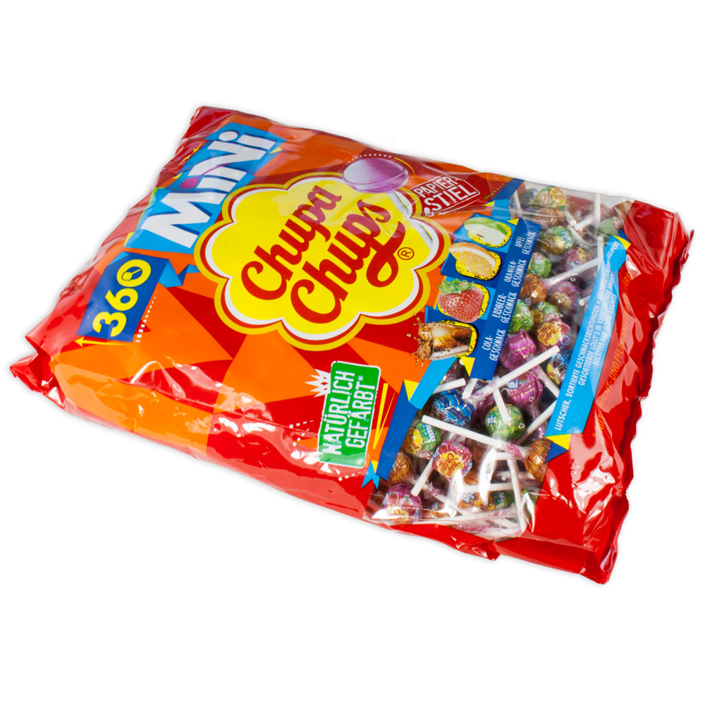 Großpack Chupa Chups Mini Lutscher, 360 Stück, 4 fruchtige Sorten von Chupa Chups