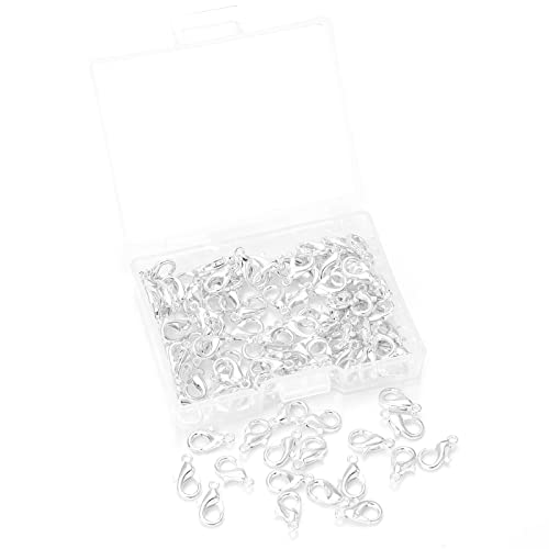 100 Stück 105 mm Silber Karabinerverschlüsse Set Karabinerverschlüsse für Schmuckherstellung und Armbänder für DIY Handwerk Ohrringe Halskette Armband Anhänger Choker Schmuckherstellung Fundstücke und von Chuyau