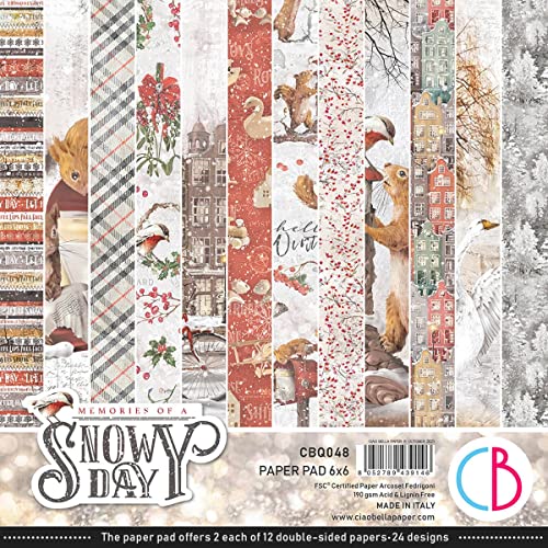 Ciao Bella Paper Memories of A Snowy Day Papierblock, 15,2 x 15,2 cm von Ciao Bella Paper