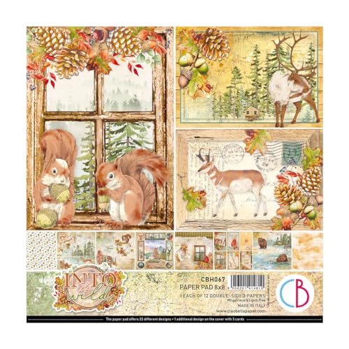 Ciao Bella Into The Wild Doppelseitiger Papierblock, 20,3 x 20,3 cm von Ciao Bella