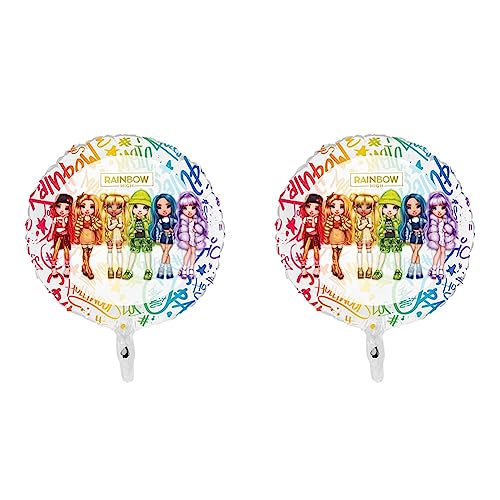 Ciao Rainbow High Folienballon Ballon Mylar Runde (46 cm, 18 Zoll) Original MGA, mehrfarbig (Packung mit 2) von Ciao