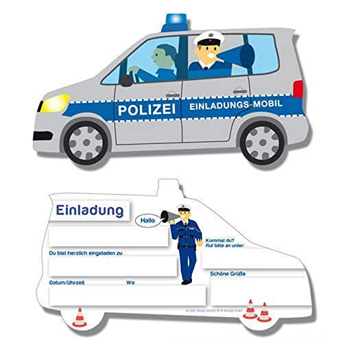 Einladungskarten Polizei 6 Stk. von Ciao