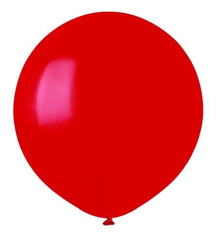 Pack 10 maxi balloons in natural latex Premium Quality G40 (Ø 100cm / 40"), translucent, Red #045 von Ciao