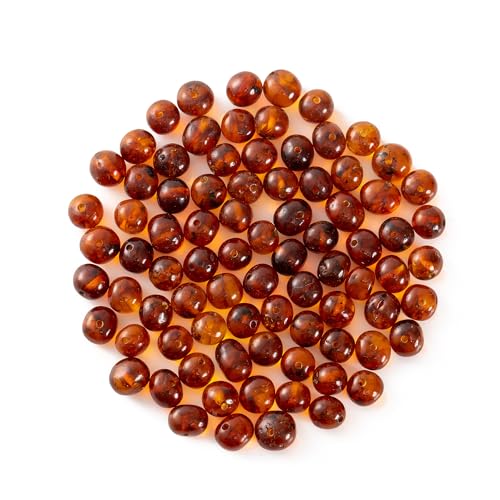 Lose Perle aus baltischem Bernstein mit gebohrtem Loch - 10 Grams - 4-6 mm - Polished Cognac von Cici's Story