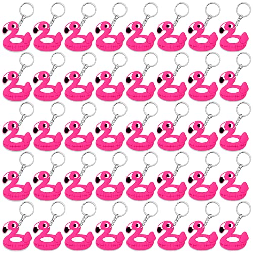 CiciBear 40 Stück Flamingo-Schlüsselanhänger, Party-Dekoration für Gäste, Flamingo-Mottoparty, Sommer, hawaiianische tropische Luau-Baby-Party, Schulparty, Kindergeburtstag von CiciBear