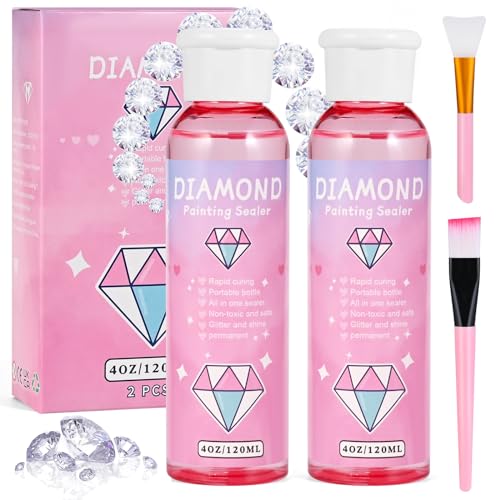 Cieex Diamond Painting Versiegelung, Diamant Painting Zubehör, Durchsichtig Diamond Painting Kleber mit Bürste für Strahlend Glitzernde Bilder und Schutz - 240ml von Cieex