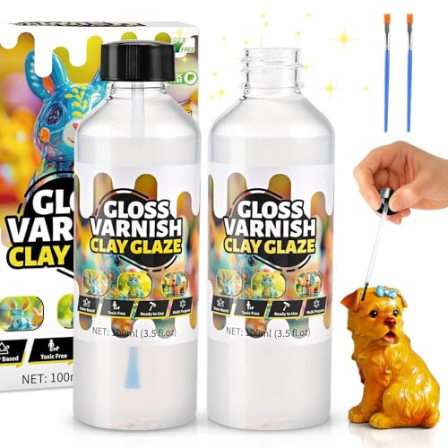 Cieex 200ML Glasur für Ton Lufttrocknend, Gloss Varnish Air Dry Clay, Glanzlack für Modelliermasse, Wasserdicht, kratzfest, Design für Modelliermasse Lufttrocknend, Klarlack Glänzend Cieex 200ML Glasur für Ton Lufttrocknend, Gloss Varnish Air Dry Clay, Glanzlack für Modelliermasse, Wasserdicht, kratzfest, Design für Modelliermasse Lufttrocknend, Klarlack Glänzend von Cieex