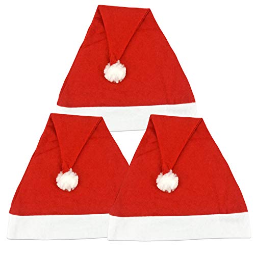 Ciffre 3 Stück im Set Weihnachtsmütze Nikolausmütze Winter Mütze Mützen Nikolaus Santa Rot von Ciffre