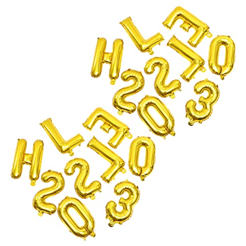 2 Sätze 2023 Ballon 2023 Silvester Frohes Neues Jahr Dekorationen Gedenkdekorationen Ballons Des Neuen Jahres 2023 Luftballons Mit Buchstabenzahlen Ballonzeit Aluminiumfolie Golden Ciieeo von Ciieeo