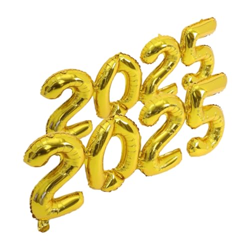 2 Stück 2025 Ballon 2025 Luftballons Für Die Abschlussfeier 2025 Folien-zahlenballons Für Silvester 2025 Partyzubehör Für Das Neue Jahr 2025 Golden Aluminiumfolie Ciieeo von Ciieeo