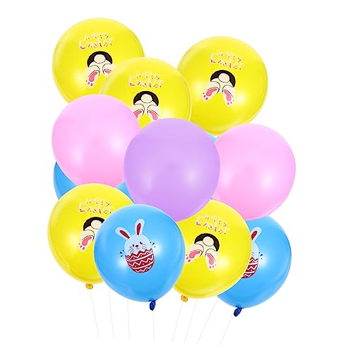 24 Stk Osterballons wandverkleidung wand polsterung Ostern Bunny Party Dekoration Set balloon ballonie Konfetti Cartoon-Tier-Ballon Latexballons für Ostern Festverzierung Emulsion Ciieeo von Ciieeo