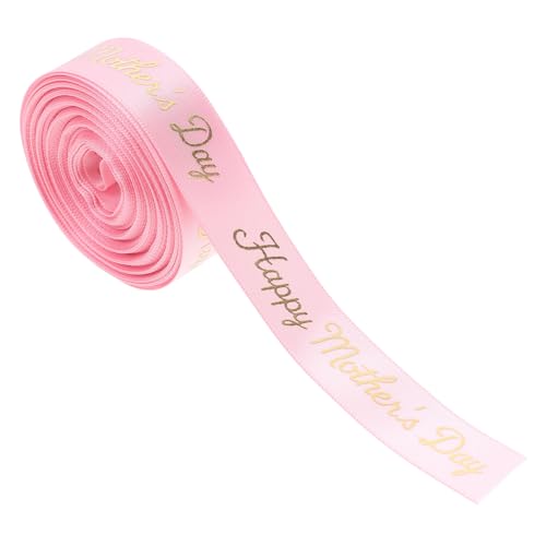 Ciieeo 1 Rolle muttertagsband Muttertag Geschenkbänder Goldene Satinbänder Dekorationsbänder Muttertagsgeschenk Band Dekorationsband Weihnachtssatinbänder Festbänder Polyester Rosa von Ciieeo