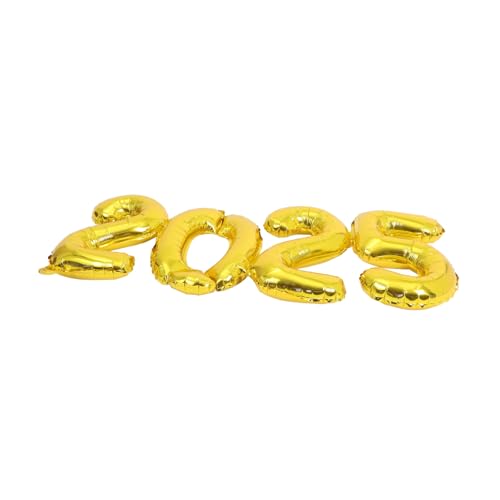 Ciieeo 1 Satz 2025 Ballon 2025 2025 Neujahrsballons Gold 2025 Partyzubehör für Neujahrsfeier Aluminiumfolie Luftballons Partygeschenke für das neue Jahr Silvester Party Gunst Golden von Ciieeo