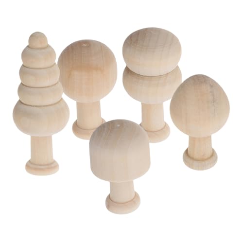 Ciieeo 1 Satz Bemaltes Holzspielzeug Holzsachen Zum Bemalen Pilzspielzeugfiguren Holzpilze Zum Basteln Holzfiguren Zum Bemalen Holzbäume Zum Basteln Pilzschmuck Aus Holz Beige Hölzern von Ciieeo