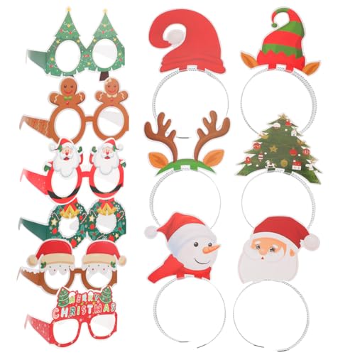 Ciieeo 1 Satz Brillen-Stirnbänder für die Weihnachtsfeier Weihnachtskostüm-Brille Weihnachts-Sonnenbrille weihnachtsverkleidung weihnachts verkleidung Weihnachtsbrille Requisiten Papier von Ciieeo