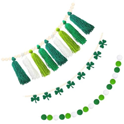 Ciieeo 1 Satz Dekoration Aus Holzperlen Baum Pom Quastengirlande Henne Flagge Dekorationen Halter Zirkus Herbstlaubgirlanden Kleeblatt Zwerge Ornamente Draht Beute Green Gefühlt von Ciieeo