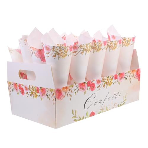 Ciieeo 1 Satz Hochzeitsblütenkegel Konfetti Schneekegelsirup aus Blumenpapier Zapfen ce Blütenblattkegel Papierkegelhalter Halter für getrocknete Blumen Papiertüten für Lebensmittel von Ciieeo