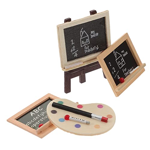 Ciieeo 1 Satz Kleines Tafelmodell Kreidetafel Für Kinder Mini-tafelmodell Staffelei Für Puppenstuben Kleine Maltafel Puppenhaus Staffelei Puppentafeln Tasche Hölzern Süßes Baby Einstellen von Ciieeo