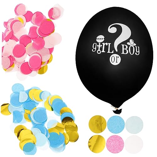 Ciieeo 1 Set Geschlecht Enthüllung Ballons Junge Oder ädchen Latex Ballons Dekorationen Für Geschlechtsrevealfest Mit Konfetti Runde Ballons Und Pink von Ciieeo