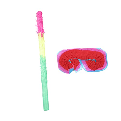 Ciieeo 1 Satz Pinata Requisiten Maske Geburtstag Schläger Ballettröckchen party games partyspiele pinata stab Piñata-Stick aus Papier für mehrfarbiger Piñata-Stick Colorful von Ciieeo