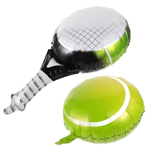 Ciieeo 1 Satz Tennisballon Hochzeitsballons Partyballons Sportparty-ballon -dusche-ballon Sport-ausschnitte-ballon Zubehör Für Tennis-geburtstagsfeiern Tennisschläger Aluminiumfolie von Ciieeo